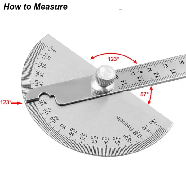 Stainless Steel Angle Meter Protractor Ruler - Image 3
