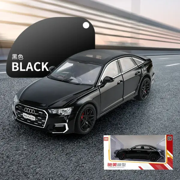 1:24 Audi A6 Diecast Model Car with Lights - Image 9