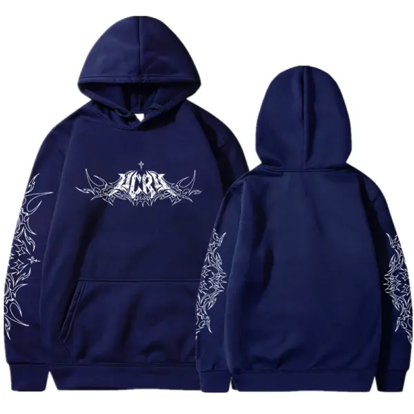 Men's Y2K Dark Tribal Graphic Hoodie - Image 5