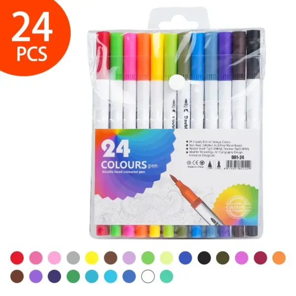 120 Color Dual Tip Brush Marker Set - Image 10