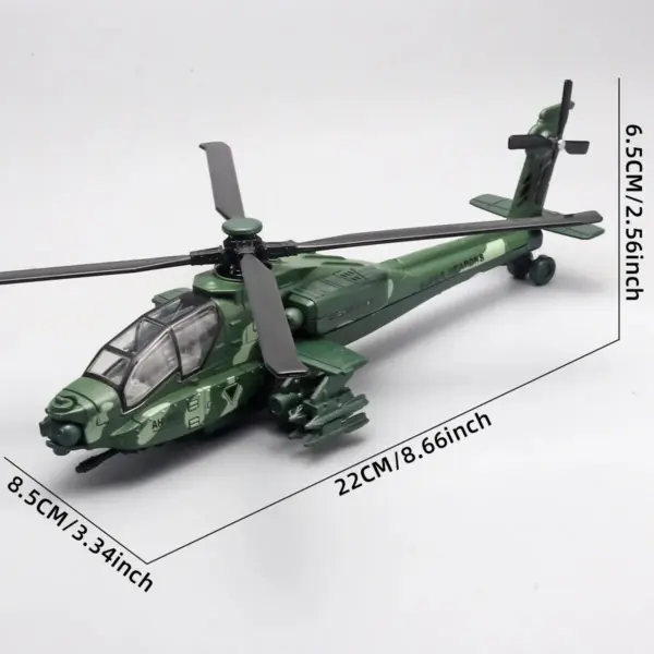 AH-64 Helicopter Alloy Toy Model with Lights - Image 3