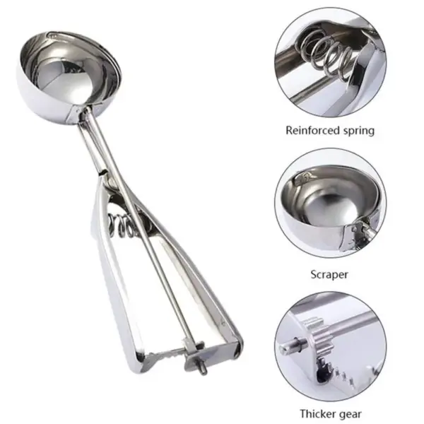 Stainless Steel Ice Cream Scoop Kitchen Tool - Image 2