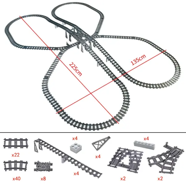 Flexible Building Block Train Tracks Set - Image 16