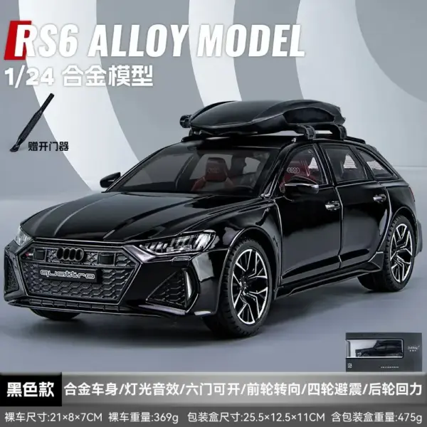 1:24 Audi RS6 Avant Diecast Model Car - Image 10