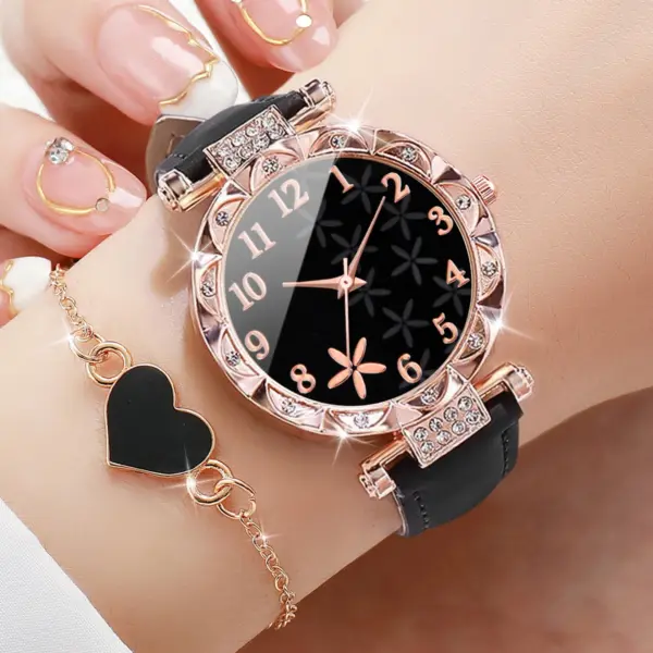 6PC Women's Quartz Watch & Bracelet Set V248 - Image 2