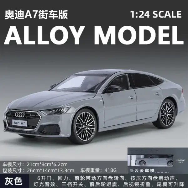 1:24 Audi A7 Diecast Toy Car Model - Image 9