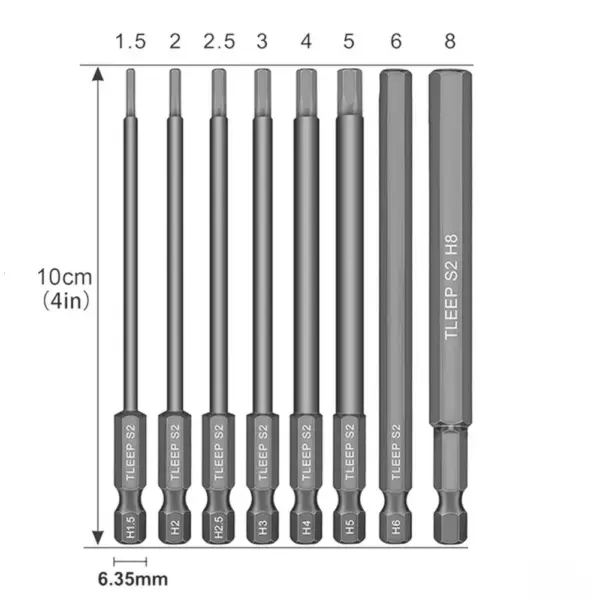 8 Pcs Hex Shank Drill Bit Set 1.5-8mm - Image 2