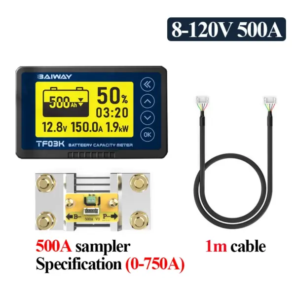 DC8-120V Battery Capacity Meter 50A/100A/350A/500A - Image 10