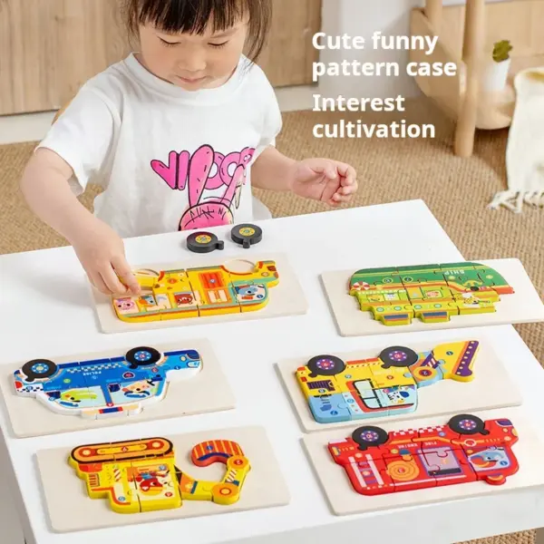 Educational Wooden Traffic Puzzle for Kids - Image 2