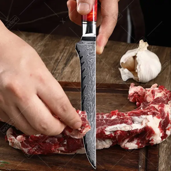 Professional Damascus Steel Boning Kitchen Knife - Image 5