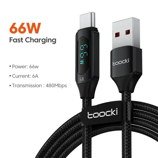 Toocki 100W Type-C Charging Cable 1m with LED - Image 8