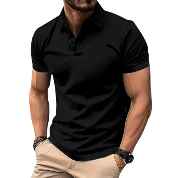 Men's Casual Short Sleeve Polo Shirt - Image 2