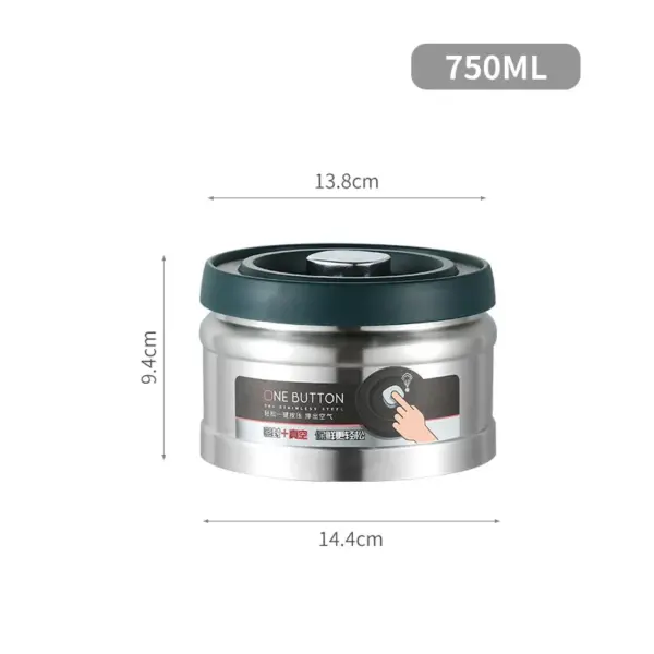 Airtight Stainless Steel Food Storage Jar 750/1100/1600ml - Image 12