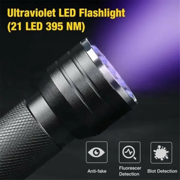 21 LED UV Blacklight Flashlight for Pets - Image 2