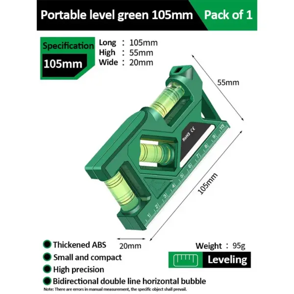 Magnetic Mini Level Gauge with Protractor - Image 7