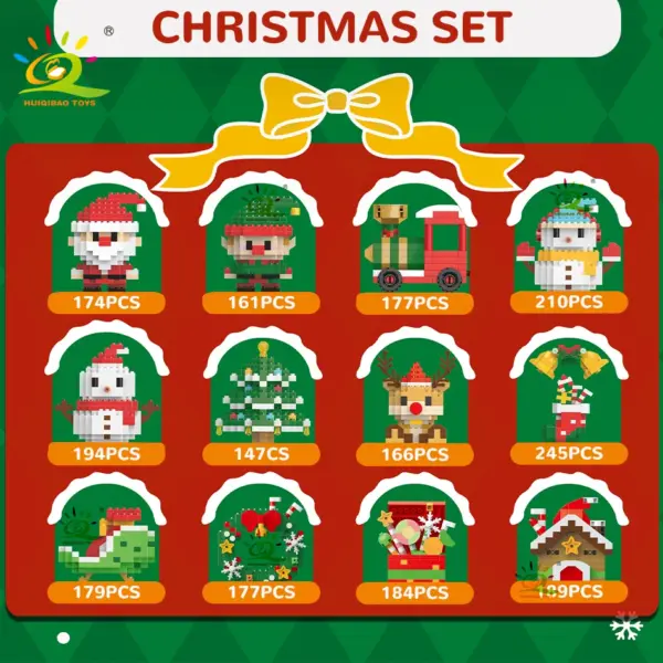Christmas Elk Deer Santa Claus Building Blocks Set - Image 2
