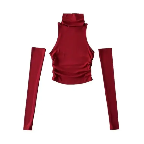 Y2K Women's Slim Fit Turtleneck Crop Top - Image 7