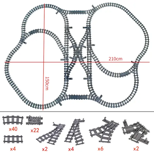 Flexible Building Block Train Tracks Set - Image 39