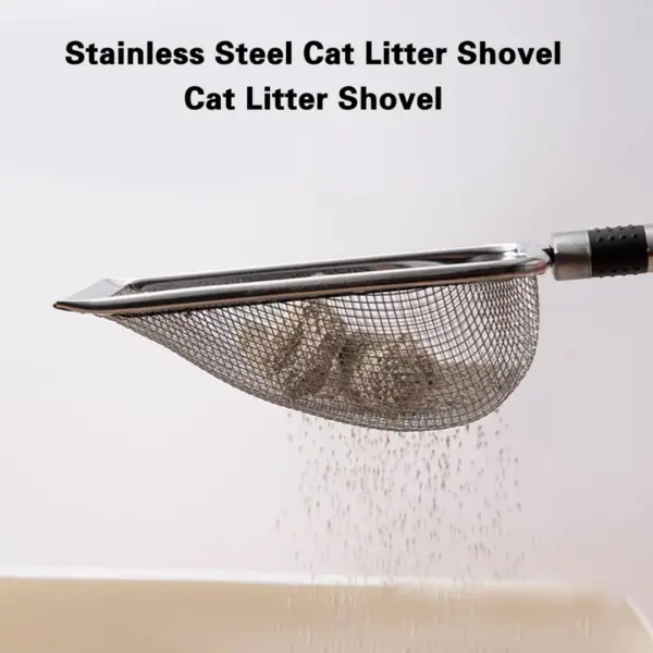 Stainless Steel Cat Litter Scoop with Ergonomic Handle - Image 3