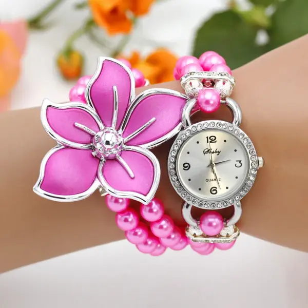 Fashion Quartz Wristwatch with Pearl Chain - Image 6
