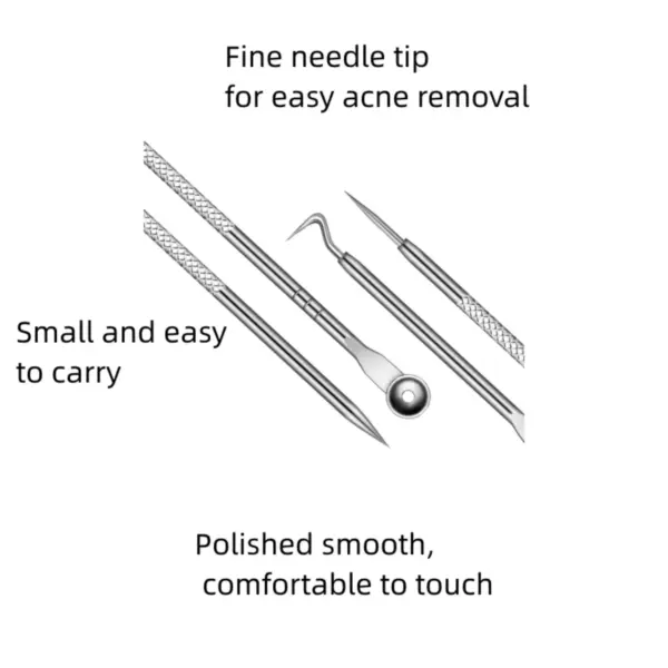 4PCS Stainless Steel Blackhead Remover Set - Image 5