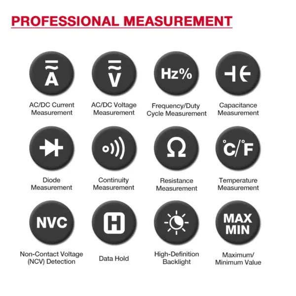 HT207 True RMS Digital Clamp Meter 600A - Image 2