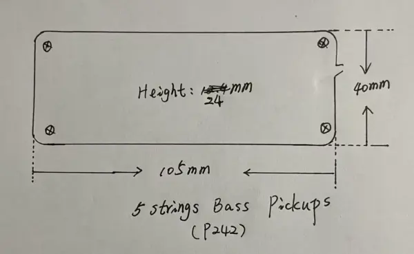 Custom 5 Strings Electric Bass Pickups Set - Image 6