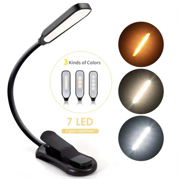 Rechargeable 7 LED Book Light with Clip