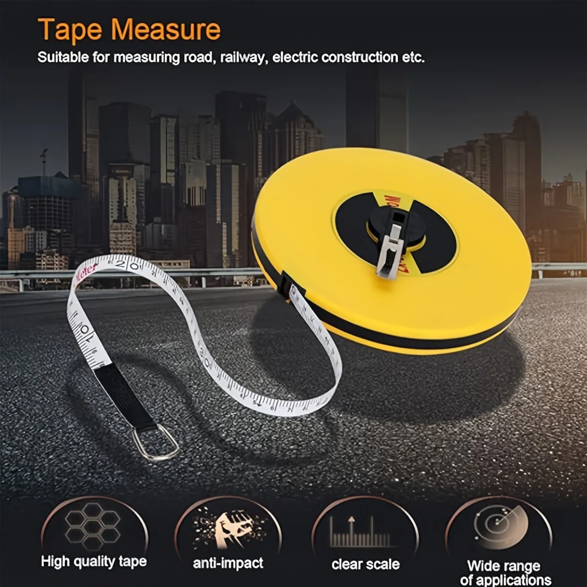 50m Fiberglass Tape Measure for Construction 3 50m Fiberglass Tape Measure for Construction - Image 3