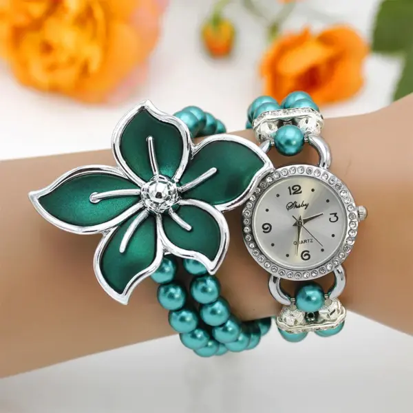 Fashion Quartz Wristwatch with Pearl Chain - Image 9