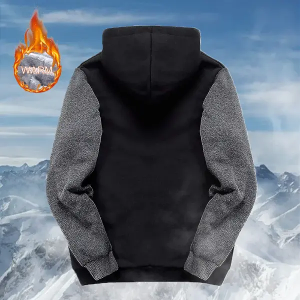 Men's Black Hooded Jacket Casual Sportswear - Image 2