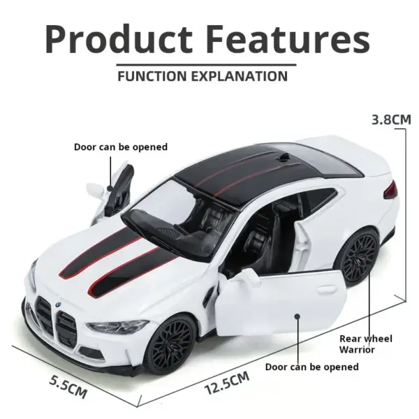 BMW M4 CSL 1/36 Scale Alloy Model Car - Image 4