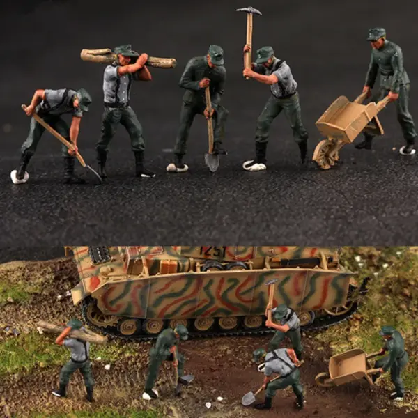 1:72 Scale 5 Pcs German Soldier Action Figures - Image 2