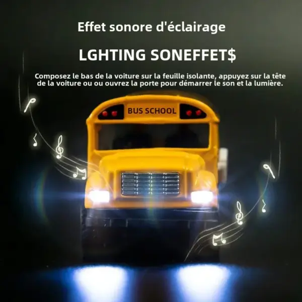 1:36 Scale Alloy School Bus Toy with Sound - Image 3
