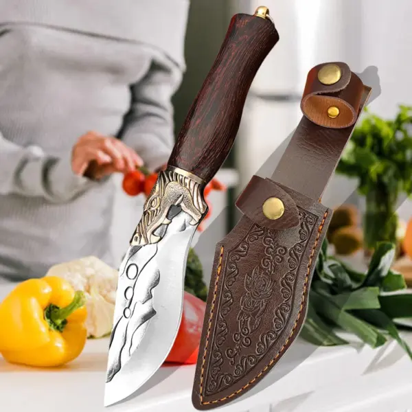 Handmade Kitchen Knives Set with Sheath