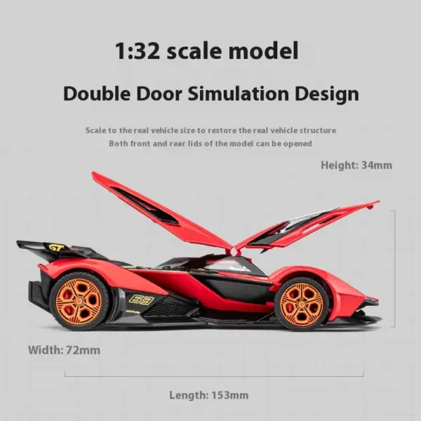 1:32 Scale Lamborghini V12 Alloy Car Model - Image 2