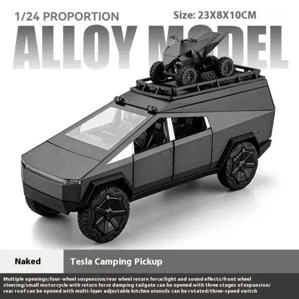 1:24 Tesla Pickup Diecast Model Toy Vehicle - Image 7