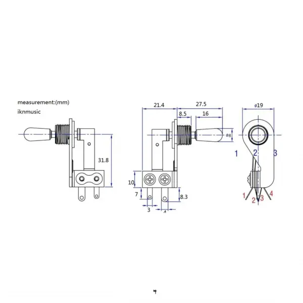 3 Way L-Type Guitar Pickup Selector Switch - Image 6