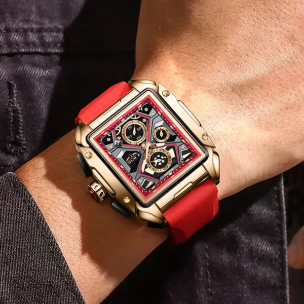 LIGE 2023 Square Quartz Sports Watch - Image 5