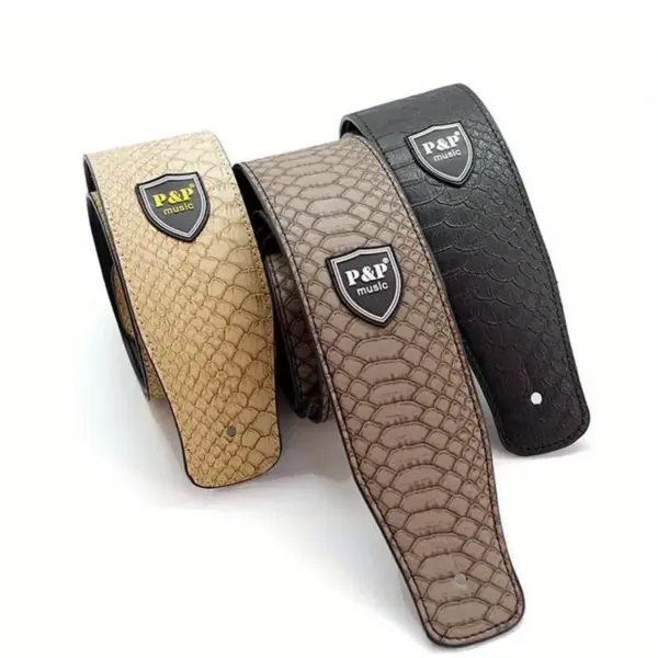 Adjustable Faux Leather Guitar Strap 6.5cm Width - Image 5