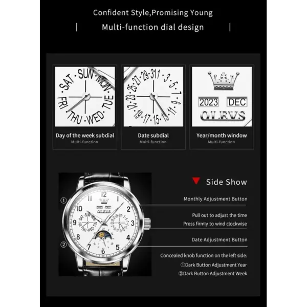 Olevs 6698 Luxury Automatic Mechanical Watch - Image 6