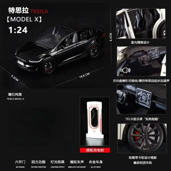 1:24 Tesla Model X Diecast Alloy Car Model - Image 10