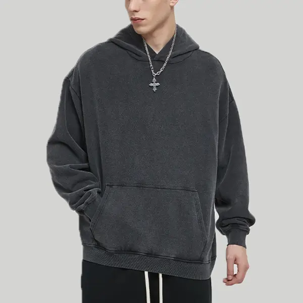 Casual Retro Hooded Sweatshirt for Men - Image 4