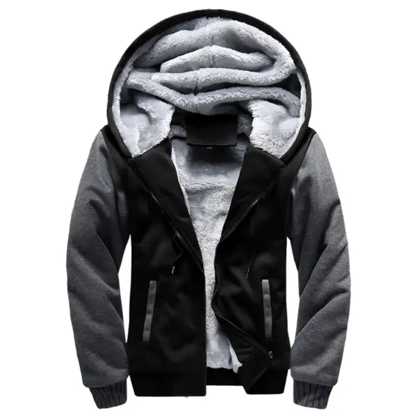 Men's Black Hooded Jacket Casual Sportswear - Image 10
