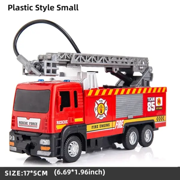 Diecast Metal Fire Truck Water-Spraying Toy - Image 7