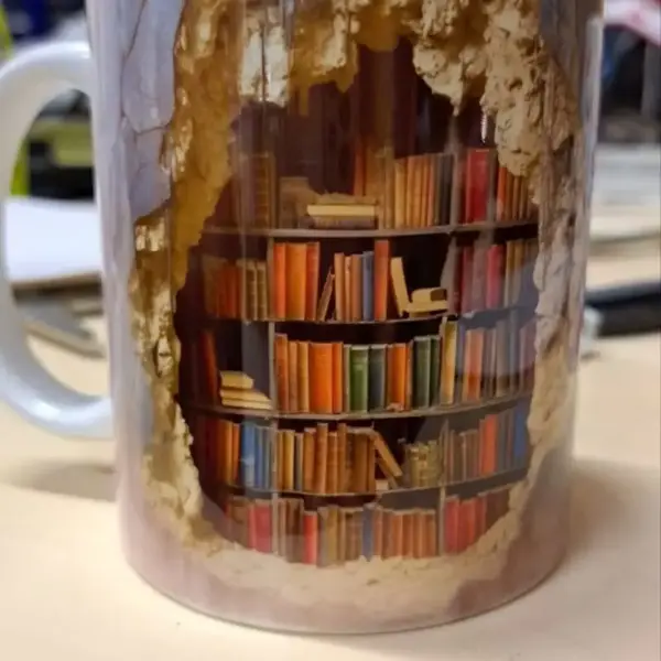 3D Bookshelf Mug Creative Ceramic Design - Image 2