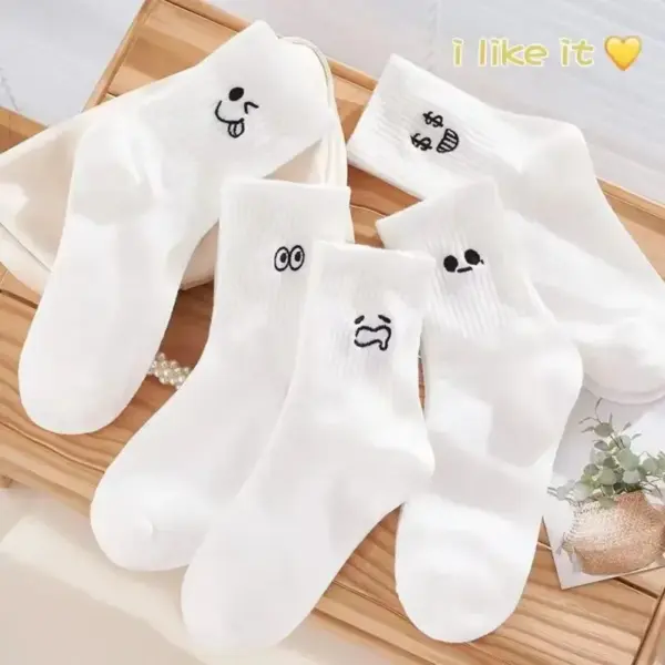 5 Pairs Cartoon Women's Mid Tube Socks - Image 8