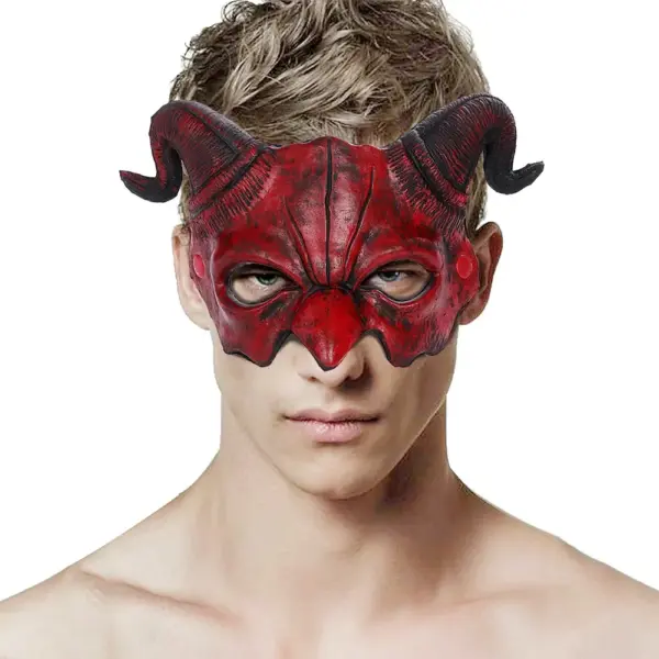 Demon Half Face Mask for Halloween Parties - Image 6