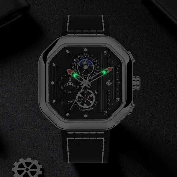 Luxury Men's Quartz Sports Watch with Luminous Dial - Image 2