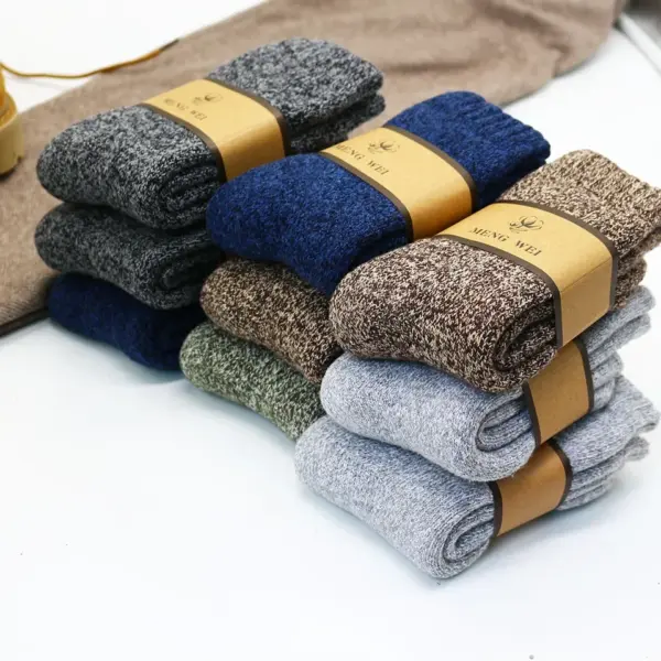 3 Pairs Men's Thick Merino Wool Socks - Image 9